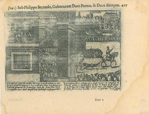 Historische prent van Bruges, Antiek en Kunst, Kunst | Etsen en Gravures