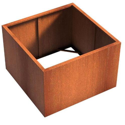 Cortenstaal plantenbak 120x120x80cm - Zonder bodem, Tuin en Terras, Bloembakken en Plantenbakken, 60 cm of meer, 100 cm of meer
