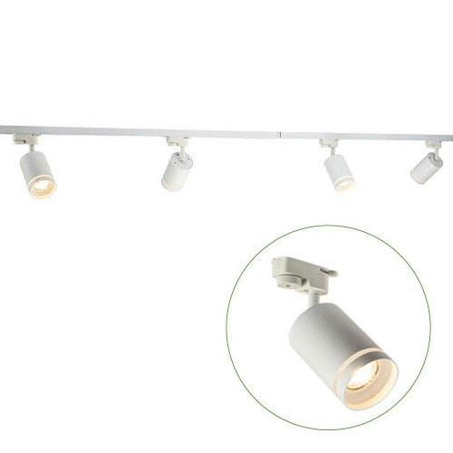 LED 1-fase Rails Wit met ring 2 meter Inclusief 4 railspots, Huis en Inrichting, Lampen | Plafondlampen, Ophalen of Verzenden
