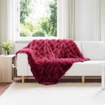 vidaXL Neppels Konijnenbont Deken 4 pcs Bordeaux Rood 130 x, Verzenden, Nieuw, Rood