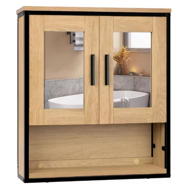 Hangende Badkamerkast met 2 Spiegels en Verstelbare Plank, Huis en Inrichting, Kasten | Overige, Nieuw, Verzenden