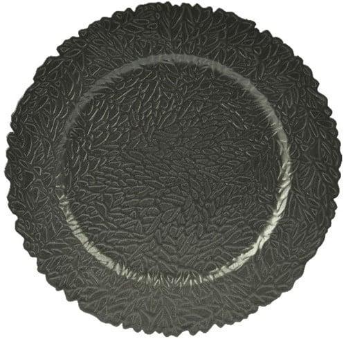 Onderbord Barok Rond Antraciet 33 cm, Huis en Inrichting, Woonaccessoires | Kunstplanten en Kunstbloemen, Nieuw, Ophalen of Verzenden