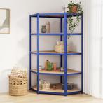 vidaXL Hoekrek 5-laags staal en bewerkt hout blauw, Huis en Inrichting, Kasten | Stellingkasten, Verzenden, Nieuw