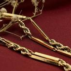 Gouden fantasie schakel ketting | 41,5 cm (staafjes), Goud, Gebruikt, Ophalen of Verzenden, Overige kleuren