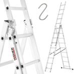 Vouwladder - 3x9 treden - werkhoogte 5,06 m - aluminium, Doe-het-zelf en Verbouw, Ladders en Trappen, Ophalen of Verzenden, Nieuw