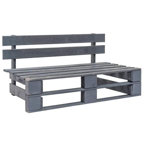 vidaXL Tuinbank pallet hout grijs, Tuin en Terras, Tuinbanken, Nieuw, Verzenden