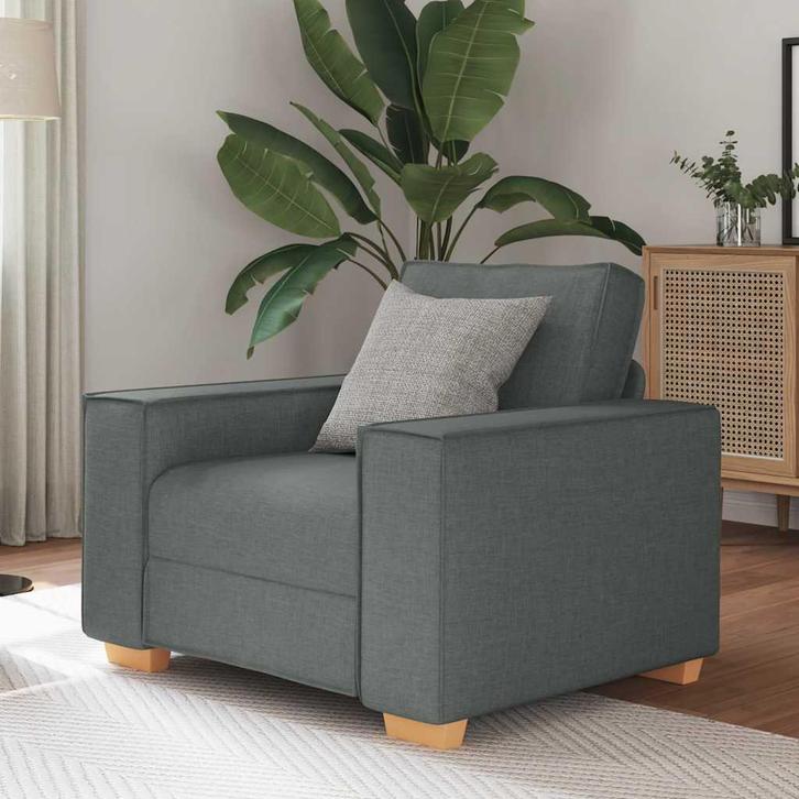 vidaXL Sofa Stoel Donkergrijs 60 cm Stof, Huis en Inrichting, Banken | Bankstellen, Nieuw, Stof, Verzenden