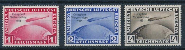 Duitse Rijk 1933 - Zeppelin luchtpostzegels 1 RM - 4 RM, Postzegels en Munten, Postzegels | Europa | Duitsland
