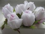 Roosjes 5-6cm. zijde best quality wit-purple 2tone 10 st, Ophalen of Verzenden, Nieuw
