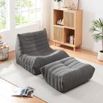 Relaxstoel Kodsø lounge fauteuil met voetenbank grijs [en.ca, Huis en Inrichting, Fauteuils, Verzenden, Nieuw