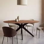 *WOONWINKEL* Kave Home Naanim Ovale Eettafel Walnoot Zwart, Verzenden, Nieuw