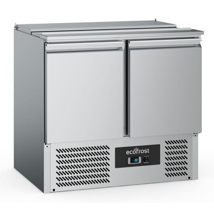 Ecofrost Saladette RVS 240L | 2 Deuren | Statisch Koeling |, Witgoed en Apparatuur, Koelkasten en IJskasten, Ophalen of Verzenden