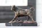 Beeld, woeste stier - 21 cm - brons marmer
