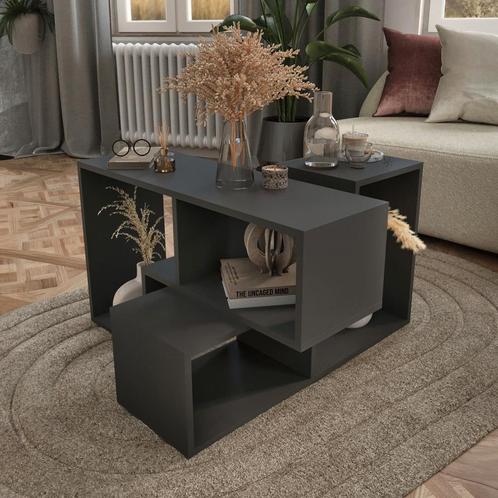 Modulair meubelset Hustersurd 2-delig antraciet [en.casa], Huis en Inrichting, Woonaccessoires | Wandplanken en Boekenplanken