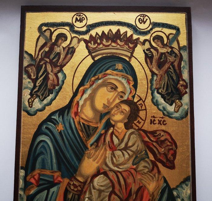 Icoon - De Heilige Moeder van God, met de hand geschilderde, Antiek en Kunst, Antiek | Boeken en Bijbels