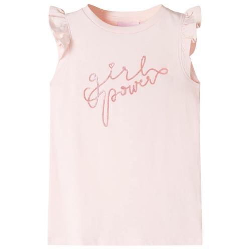 vidaXL Kindershirt met ruches aan de mouwen 116 zachtroze, Kinderen en Baby's, Kinderkleding | Overige, Nieuw, Verzenden