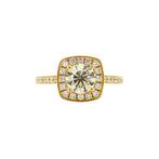 Gouden entourage ring met diamant 18 krt, Sieraden, Tassen en Uiterlijk, Ringen, Ophalen of Verzenden, Nieuw