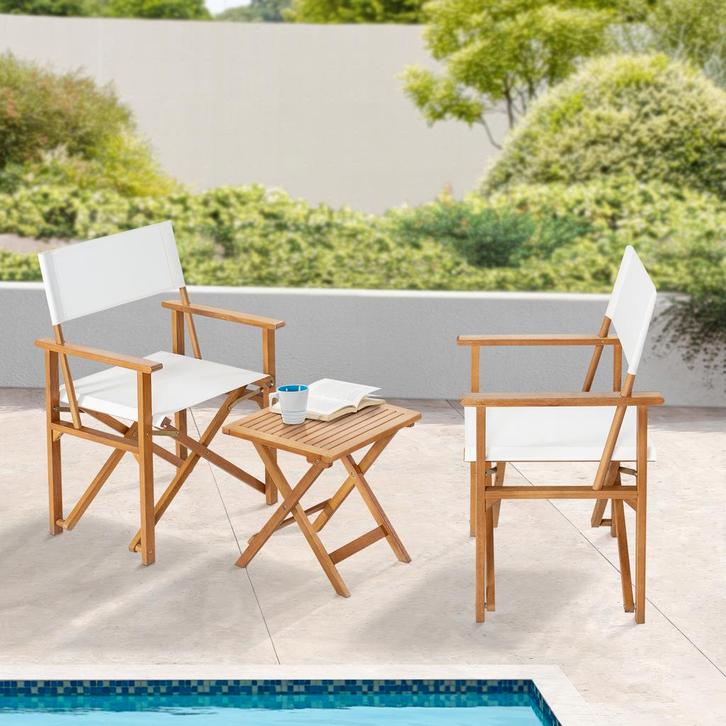 Bistroset Capistrello 3-delig tuintafel met 2 tuinstoelen ho, Tuin en Terras, Tuinsets en Loungesets, Verzenden