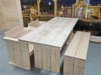 Tafel Xemm – Een Steigerhouten Tafel met Stoere Uitstraling, Ophalen of Verzenden, Nieuw, Vijf personen of meer, Industrieel