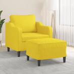 vidaXL Fauteuil met voetenbank 60 cm stof lichtgeel, Eenpersoons, Verzenden, Nieuw, Minder dan 150 cm