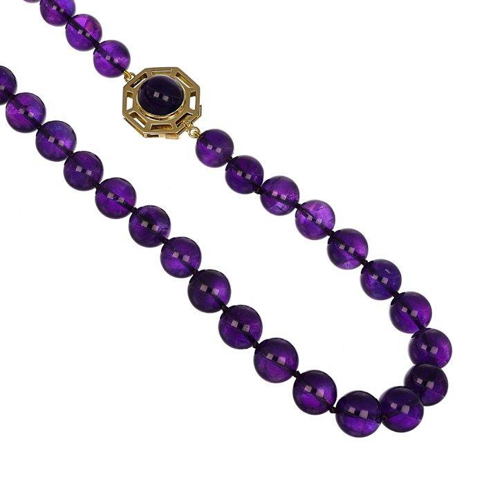 Halsketting - 18 karaat Geel goud Amethist, Sieraden, Tassen en Uiterlijk, Kettingen