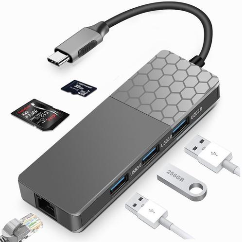 USB C adapter hub ethernet LAN USB 3.0 SD MicroSD *kwaliteit, Computers en Software, Overige Computers en Software, Nieuw, Verzenden