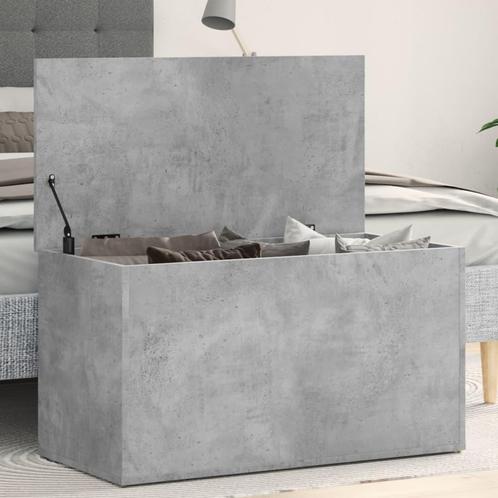 vidaXL Opbergkist 84x42x46 cm bewerkt hout betongrijs, Huis en Inrichting, Woonaccessoires | Kisten, Nieuw, Verzenden
