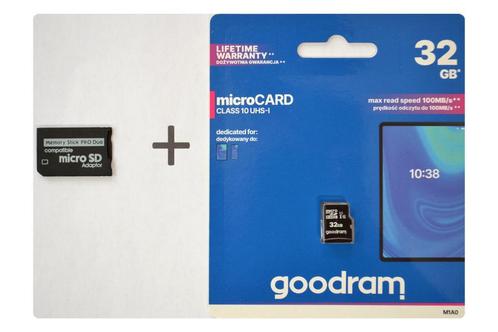 Adapter Memory Stick Pro Duo + 32gb microSDHC, Audio, Tv en Foto, Fotografie | Geheugenkaarten, Memory stick, Nieuw, 32 GB, Ophalen of Verzenden