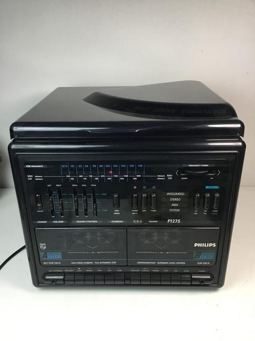 Philips F1275 Stereo mini System - platenspeler / versterker, Audio, Tv en Foto, Versterkers en Receivers, Gebruikt, Ophalen