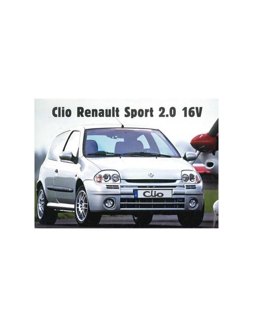 1999 RENAULT CLIO SPORT 2.0 16V LEAFLET DUITS, Boeken, Auto's | Folders en Tijdschriften, Renault
