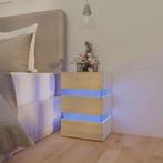 vidaXL 326846  Nachtkastje LED 45x35x67 cm bewerkt hout wit, Minder dan 45 cm, Verzenden, Nieuw, 55 tot 70 cm
