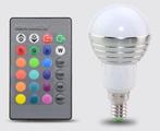 LED Bollamp RGB - 3 Watt - E14, Huis en Inrichting, Lampen | Losse lampen, Ophalen of Verzenden, Nieuw, Modern