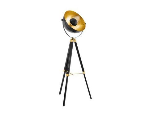 Veiling - EGLO Covadela 1 vloerlamp zwart/goud 164cm, Huis en Inrichting, Lampen | Vloerlampen