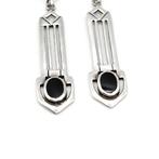 Zilver, 925 Sterling Zilver & Zwarte Onyx - Hangoorbellen -