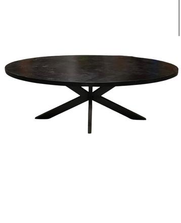 Eettafel Visgraat Ovaal Zwart Met Spinpoot 3 Afmetingen beschikbaar voor biedingen