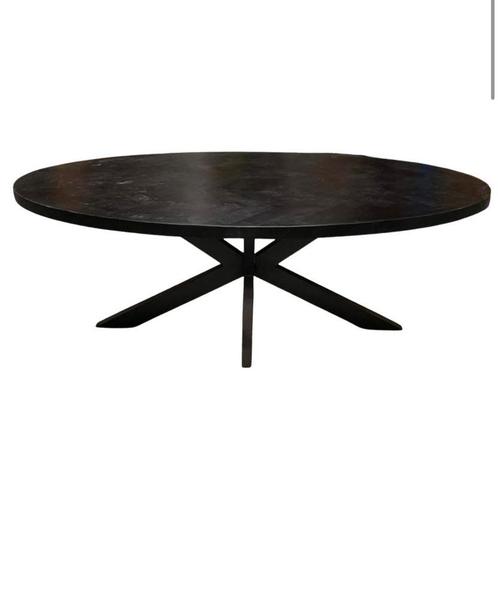 Sale!Eettafel Visgraat Ovaal Zwart Met Spinpoot 3 Afmetingen, Huis en Inrichting, Tafels | Eettafels, Nieuw