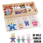Houten Aankleed Puzzel Creatieve Konijnen Voor Kinderen 4,, Verzenden, Nieuw
