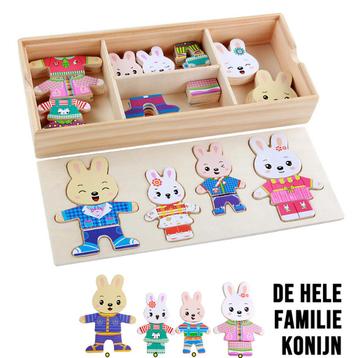 Houten Aankleed Puzzel Creatieve Konijnen Voor Kinderen 4, beschikbaar voor biedingen