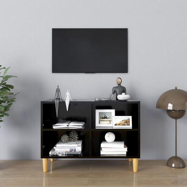 vidaXL Tv-meubel met massief houten poten 69,5x30x50 cm, Huis en Inrichting, Kasten | Televisiemeubels, 25 tot 50 cm, Nieuw, Overige houtsoorten