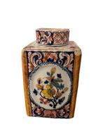 Maiolica van - Zeldzame theekist van Delfts maioliek, Antiek en Kunst