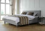 ACTIE! Boxspring Malaga 140 200 Grijs, Huis en Inrichting, Verzenden, Nieuw, 140 cm, Twijfelaar
