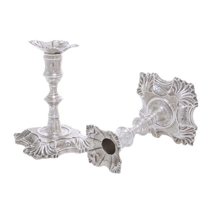 William Cafe - Kaarsenhouder (2) - .925 zilver - 1760, Antiek en Kunst, Antiek | Goud en Zilver