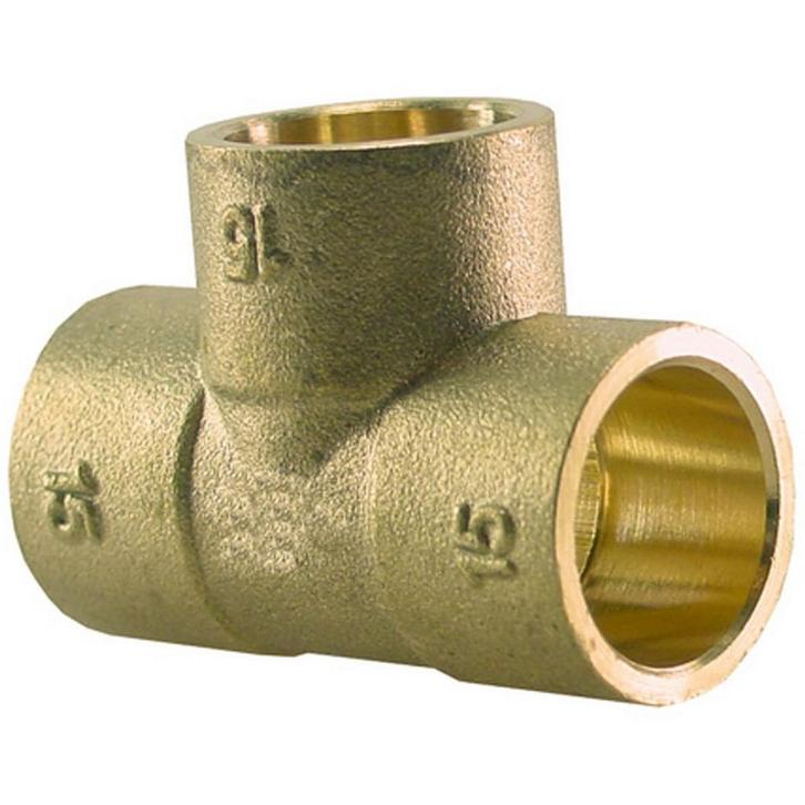 Riko Messing Soldeer T-Stuk 22x15x22, Doe-het-zelf en Verbouw, Sanitair, Nieuw, Ophalen of Verzenden