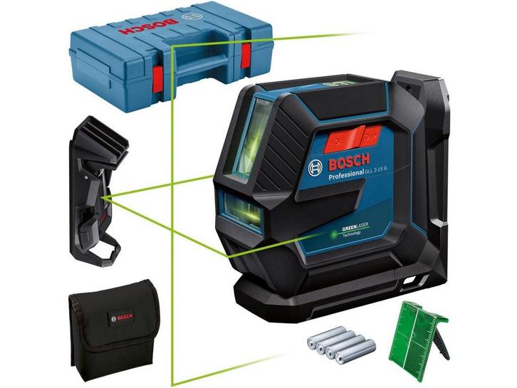 Bosch GLL 2-15 G - Lijnlaser - Groene laserlijnen - IP 64, Huis en Inrichting, Woonaccessoires | Overige, Nieuw, Verzenden