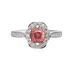 Ring - 18 karaat Witgoud -  1.28ct. tw. Roze Diamant