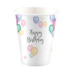 Bekers Happy Birthday Karton 250ml 8st, Verzenden, Nieuw