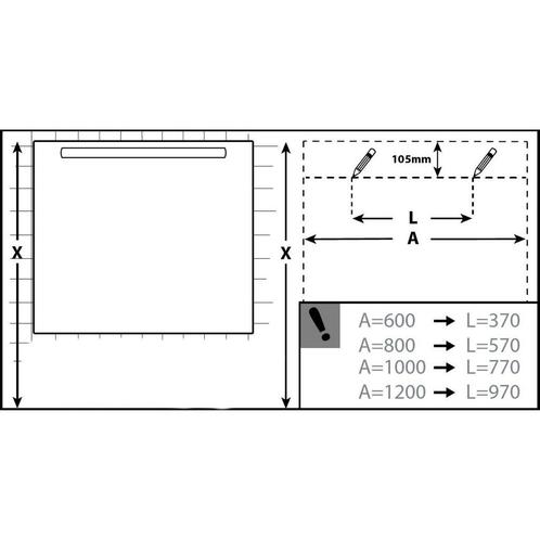 Badkamerspiegel Allibert Atlas LED Verlichting 80 cm 10 W, Huis en Inrichting, Badkamer | Badkamermeubels, Ophalen of Verzenden