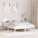 vidaXL Bedframe met hoofdeinde Wit 140 x 200 cm Massief, Verzenden, Nieuw, Wit, Hout