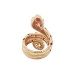 Gouden ring met smaragd, robijn en diamant 14 kt, Ophalen of Verzenden, Nieuw