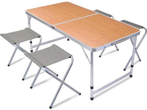 Relaxwonen | Campingtafel met 4 stoelen | 120 x 60 x 40cm, Caravans en Kamperen, Kampeeraccessoires, Nieuw, Verzenden